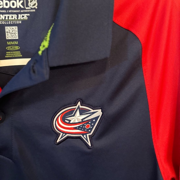 Reebok Center Ice NHL Columbus Blue Jackets Play Dry Polo Shirt Size Medium - Picture 3 of 10